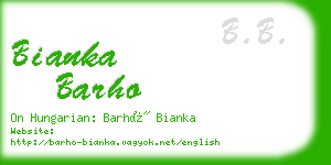 bianka barho business card
